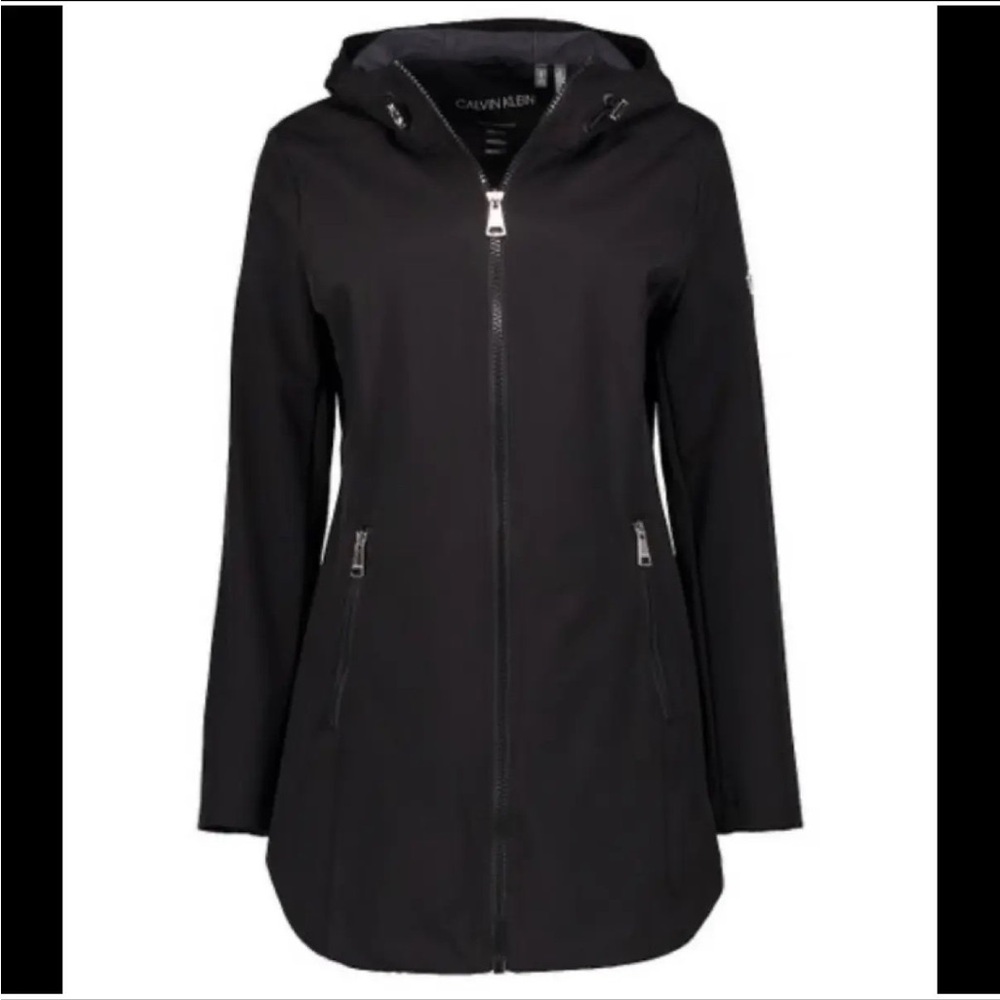 Calvin Klein Lightweight Water Resistant Packable Anorak Raincoat Full Zip Hood